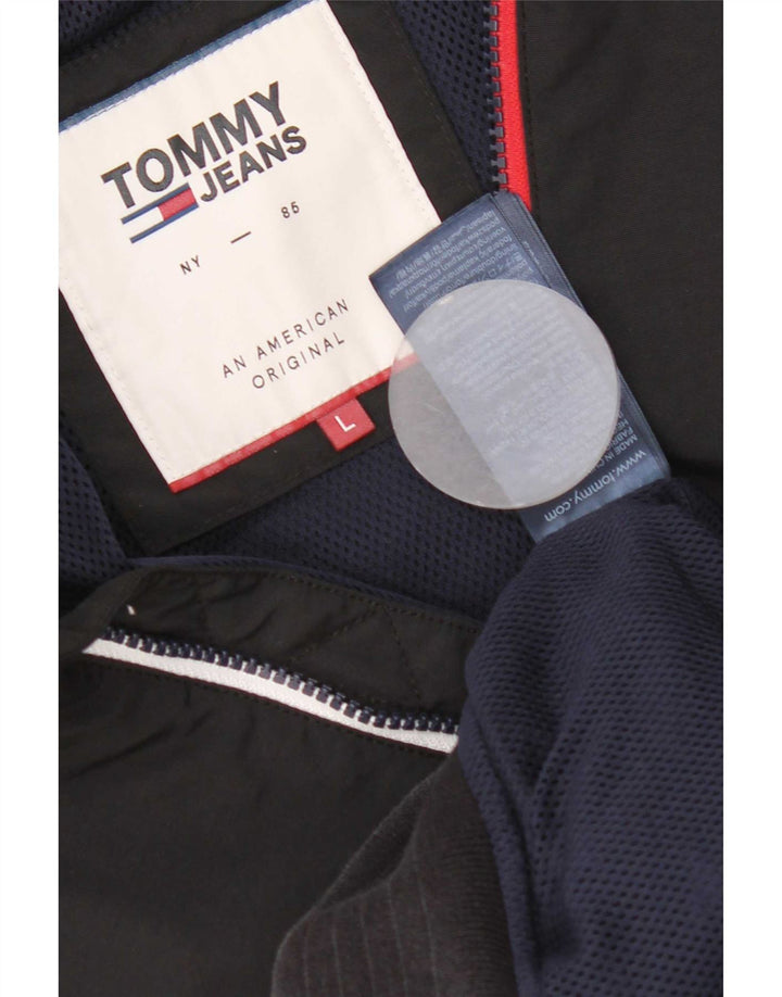 Tommy Hilfiger Mens Bomber Jacket UK 40 Large Black Nylon