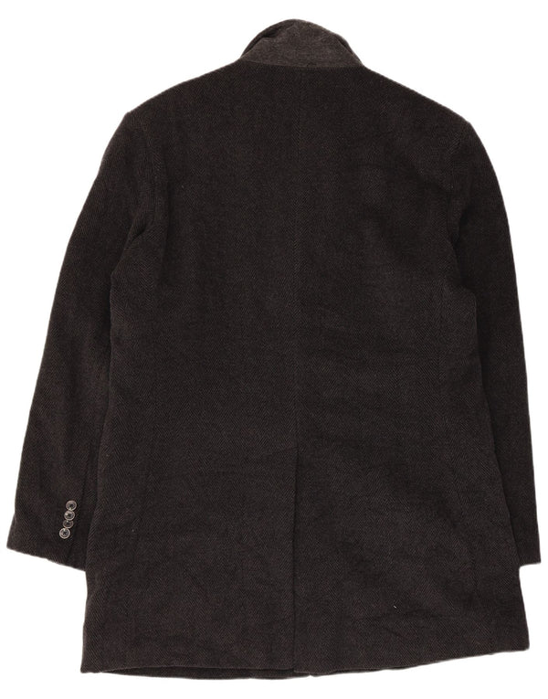 CONBIPEL Mens Niama Overcoat IT 52 Large Black Herringbone Wool