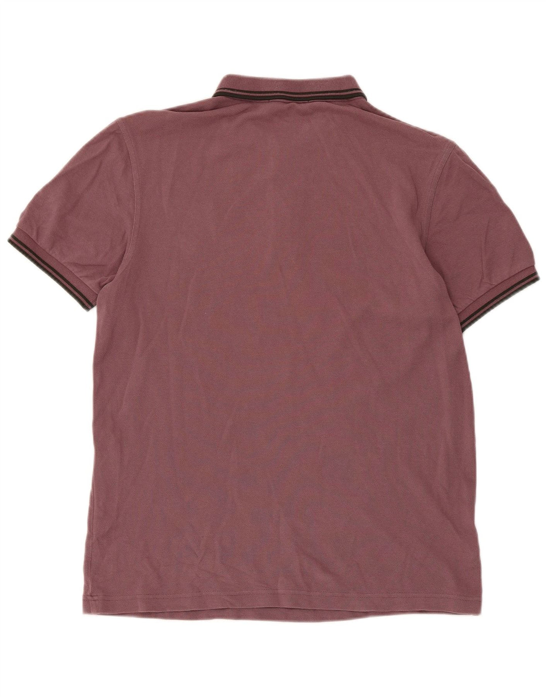 Fred Perry Mens Polo Shirt Medium Brown Striped Cotton