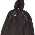 Adidas Boys Hooded Rain Jacket 9-10 Years Black Nylon