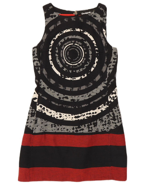 DESIGUAL Womens Sleeveless Sheath Dress EU 38 Medium Black Geometric