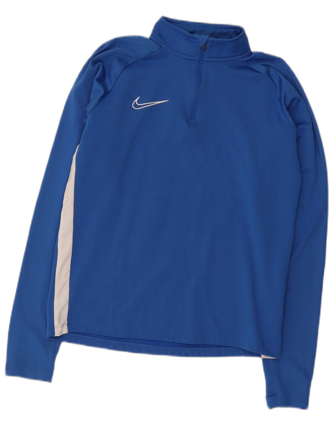 Nike Mens Zip Neck Pullover Tracksuit Top Small Blue Colourblock Polyester