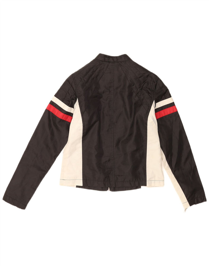 Vintage Mens Biker Jacket UK 36 Small Black Colourblock