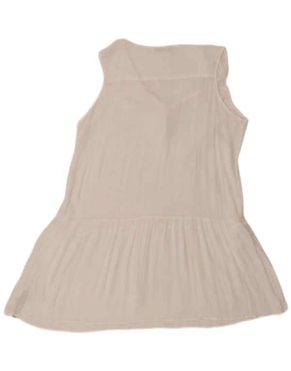 Marks & Spencer Womens Sleeveless A-Line Dress UK 18 XL White Viscose