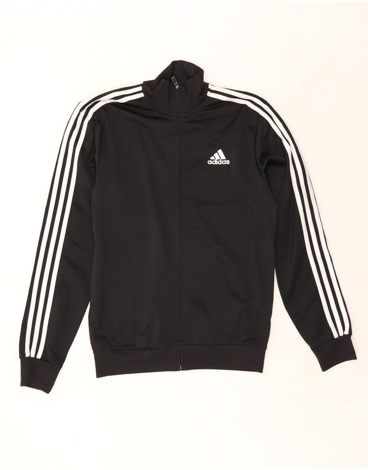 ADIDAS Mens Tracksuit Top Jacket UK 36/38 Small Black Polyester