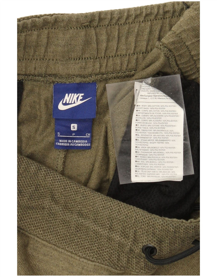 Nike Mens Tracksuit Trousers Joggers Small Khaki Cotton