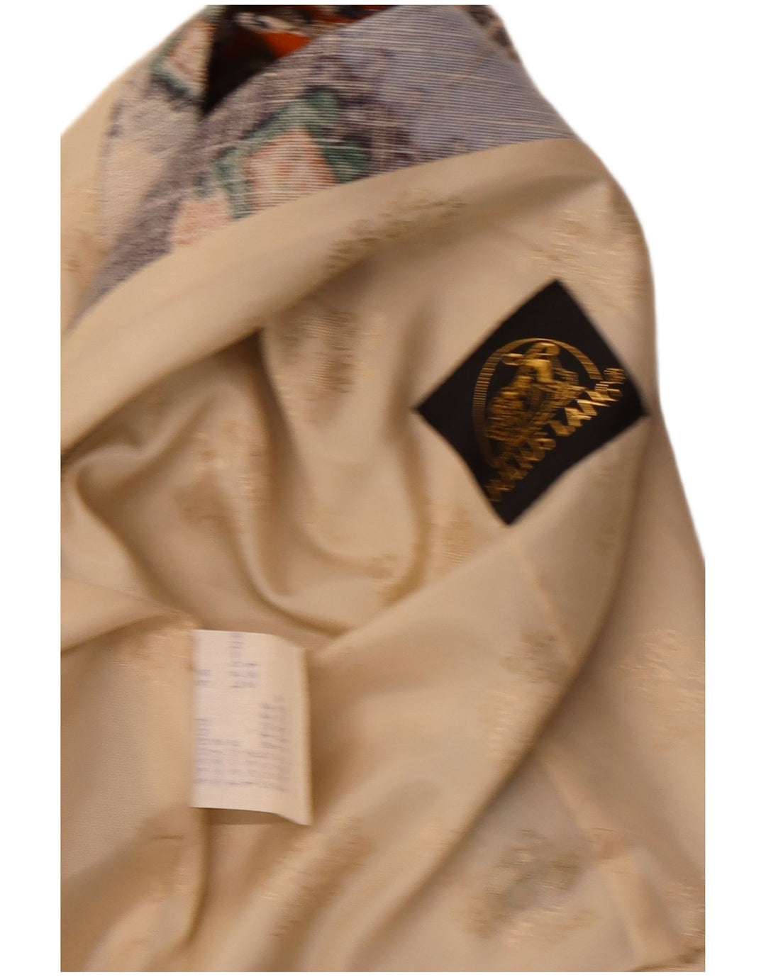 Julius Lang Mens Graphic Waistcoat IT 54 XL Beige Patchwork Viscose