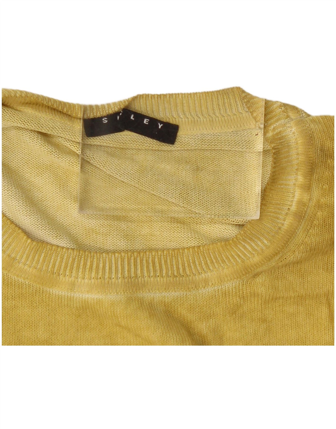 Sisley Womens Crew Neck Jumper Sweater UK 14 Medium Yellow