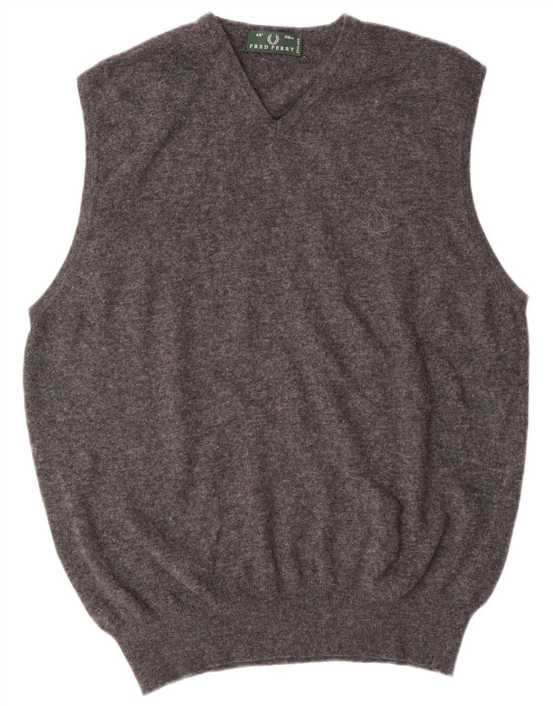 Fred Perry Mens Vest Tank Top Medium Grey Wool