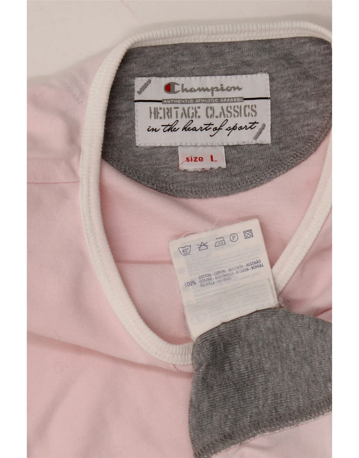 CHAMPION Womens Heritage Classics Top Long Sleeve UK 16 Large Pink Vintage Champion and Second-Hand Champion from Messina Hembry 