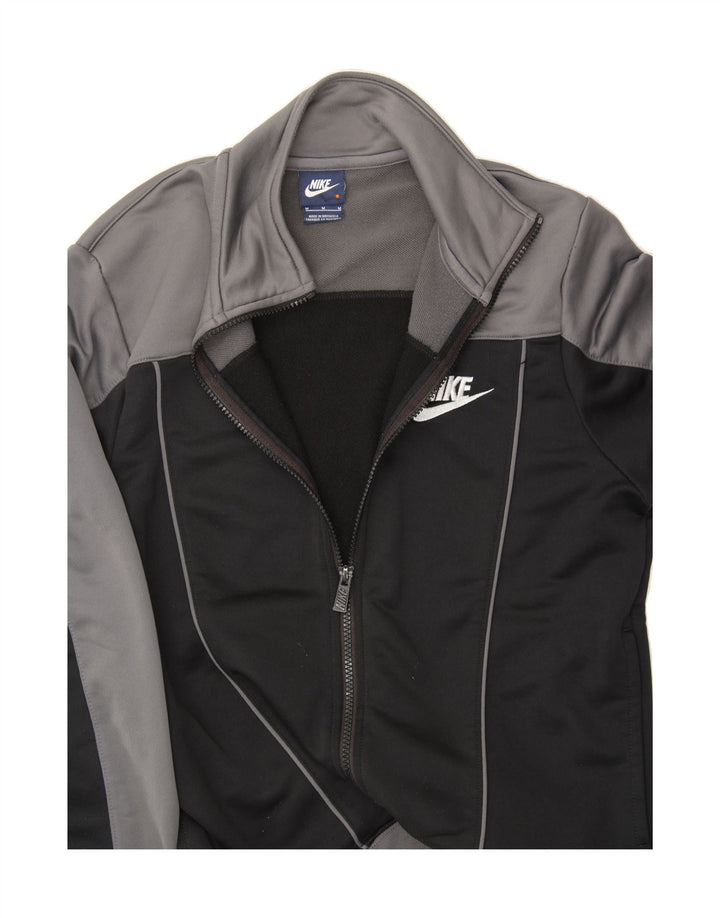 NIKE Mens Tracksuit Top Jacket Medium Black Colourblock Polyester Vintage Nike and Second-Hand Nike from Messina Hembry 