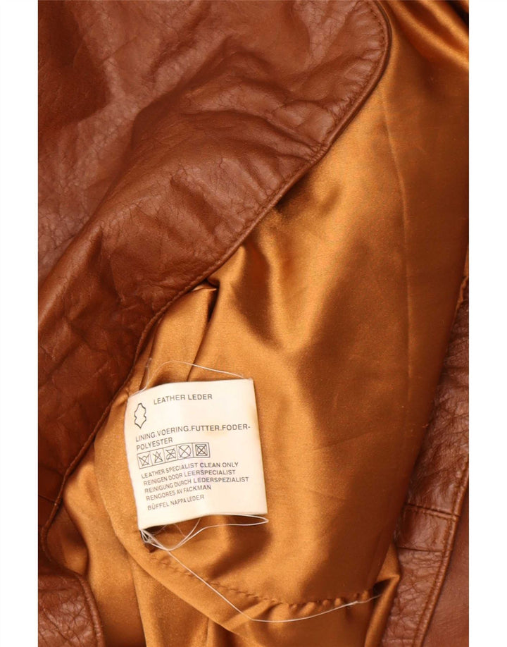 Union River Mens 3 Button Leather Blazer Jacket EU 48/50 Medium Brown