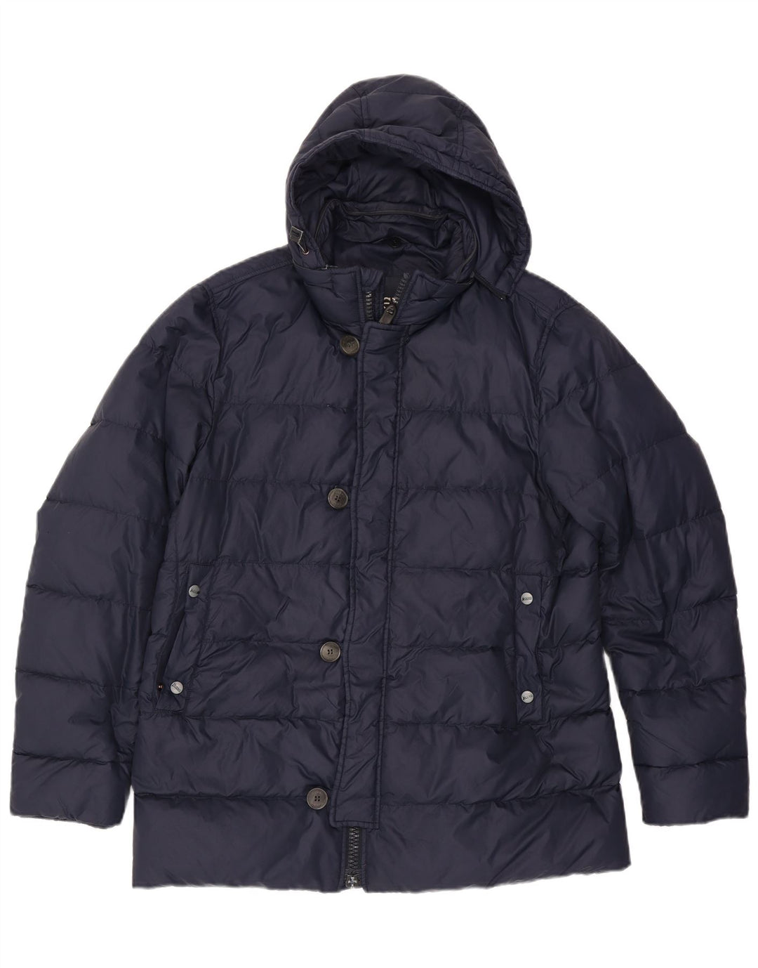 Herno Mens Hooded Padded Jacket UK 38 Medium Navy Blue