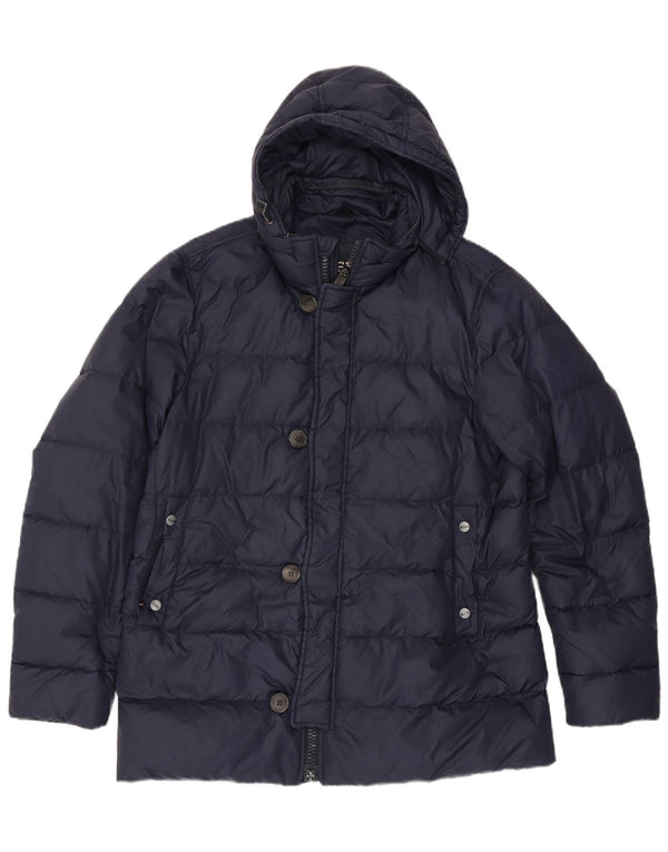 Herno Mens Hooded Padded Jacket UK 38 Medium Navy Blue