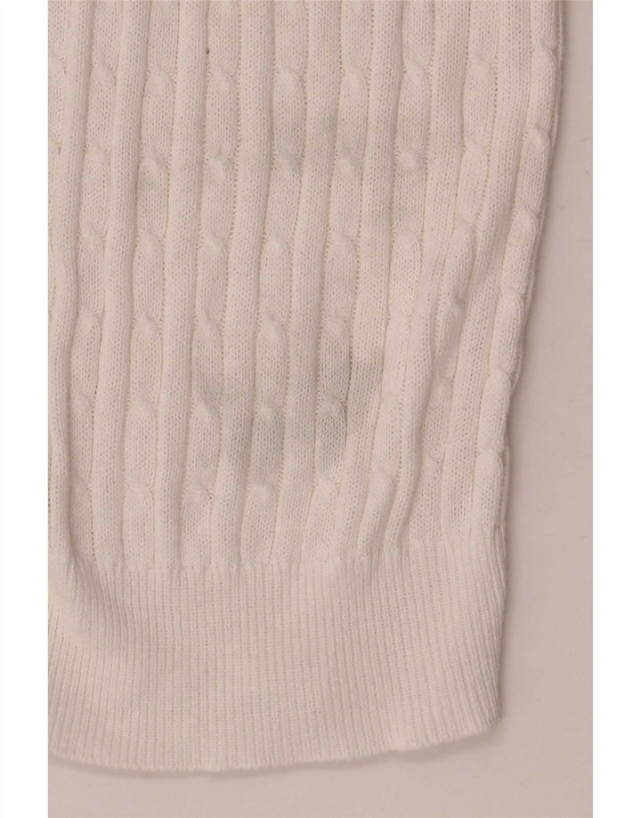 Zara Womens Cardigan Sweater UK 12 Medium White Cotton