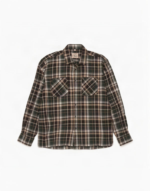 Follie Mens Flannel Shirt Size 47/48 3XL Green Check Cotton