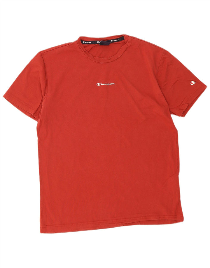 CHAMPION Mens Graphic T-Shirt Top Medium Red Cotton