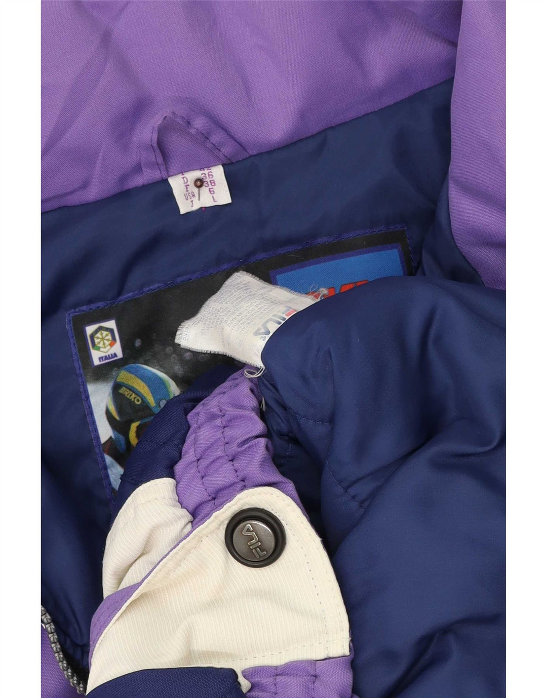 Fila Womens Loose Fit Ski Jacket IT 42 Medium Purple Polyester Retro