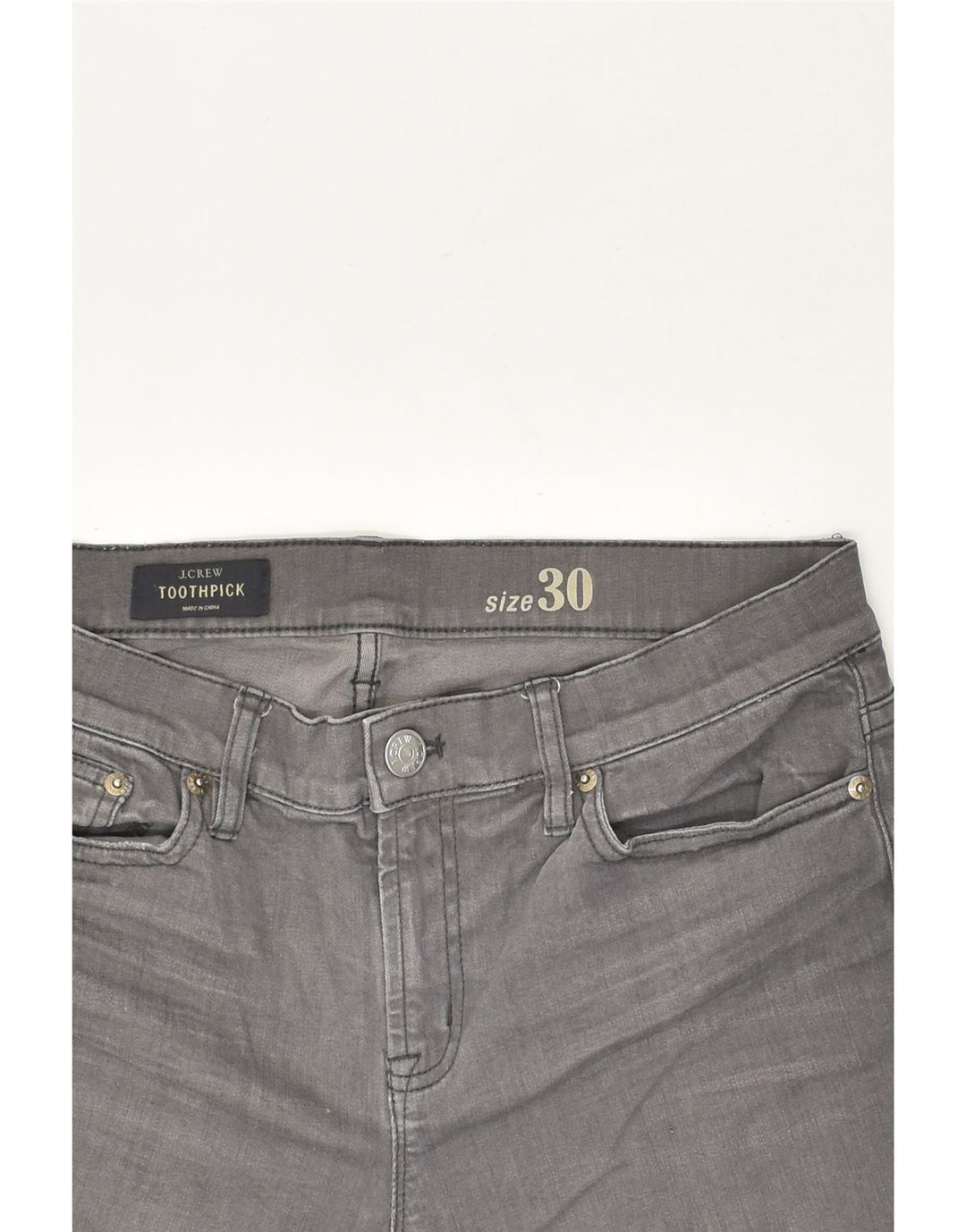 J. CREW Womens Toothpick Slim Jeans W30 L34 Grey Cotton | Vintage J. Crew | Thrift | Second-Hand J. Crew | Used Clothing | Messina Hembry 