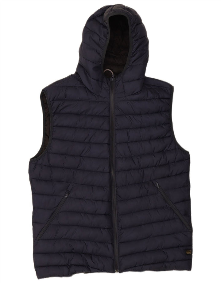 SCOTCH & SODA Womens Hooded Padded Gilet UK 20 2XL Navy Blue