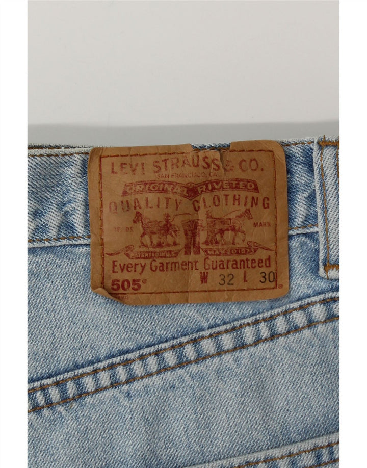 Levi's Mens 505 Straight Jeans W32 L30 Blue Cotton
