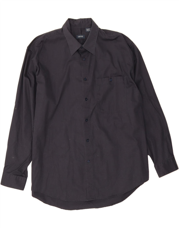 IZOD Mens Shirt Large Navy Blue Cotton Vintage Izod and Second-Hand Izod from Messina Hembry 