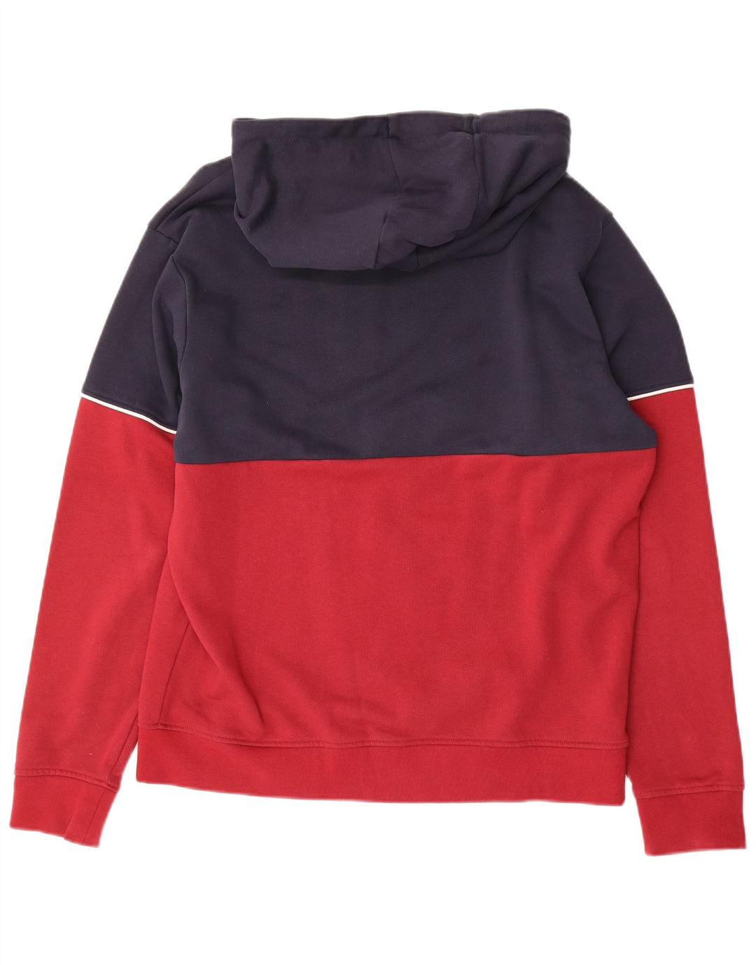 ELLESSE Mens Zip Hoodie Sweater Medium Red Colourblock Cotton