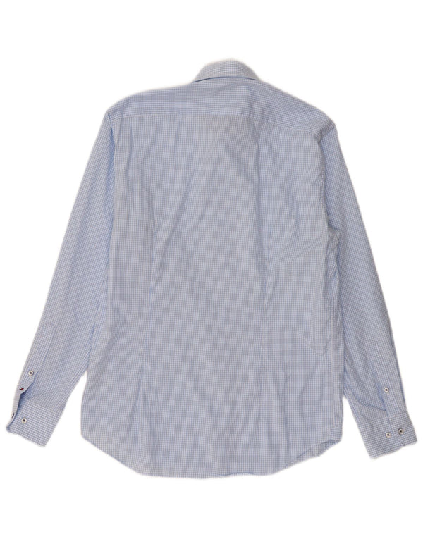 Tommy Hilfiger Mens Tailored Shirt Size 40 15 3/4 Medium Blue Gingham