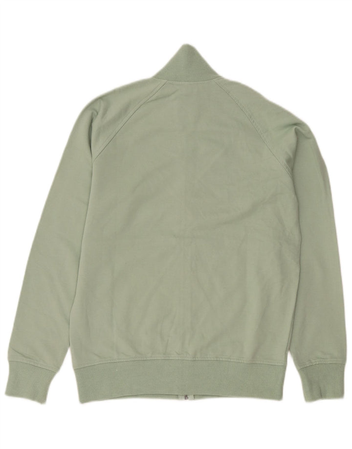 Asics Womens Tracksuit Top Jacket UK 14 Medium Green Cotton