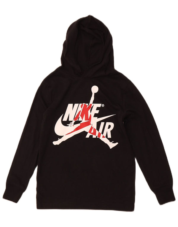 NIKE Boys Graphic Hoodie Jumper 8-9 Years Small  Black Cotton