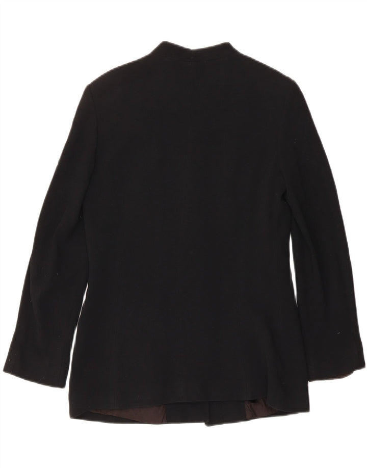 MARELLA Womens Open 3/4 Sleeve Blazer Jacket UK 10 Small Black Viscose