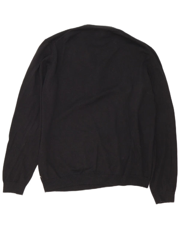 Angelo Litrico Mens V-Neck Jumper Sweater XL Black