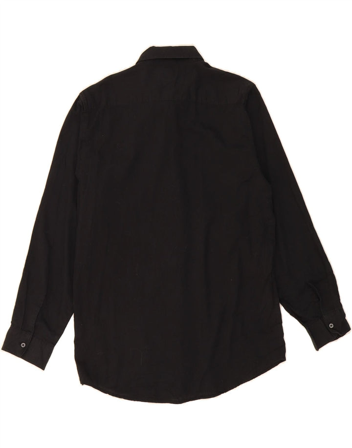 CHAPS Boys Shirt 15-16 Years XL Black Cotton Vintage Chaps and Second-Hand Chaps from Messina Hembry 