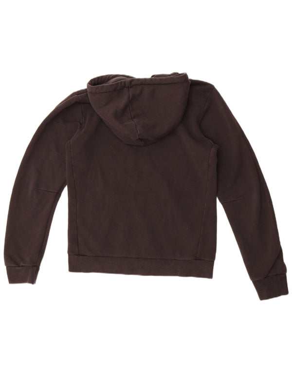 Adidas Womens Graphic Hoodie Jumper UK 10 Small Black Cotton