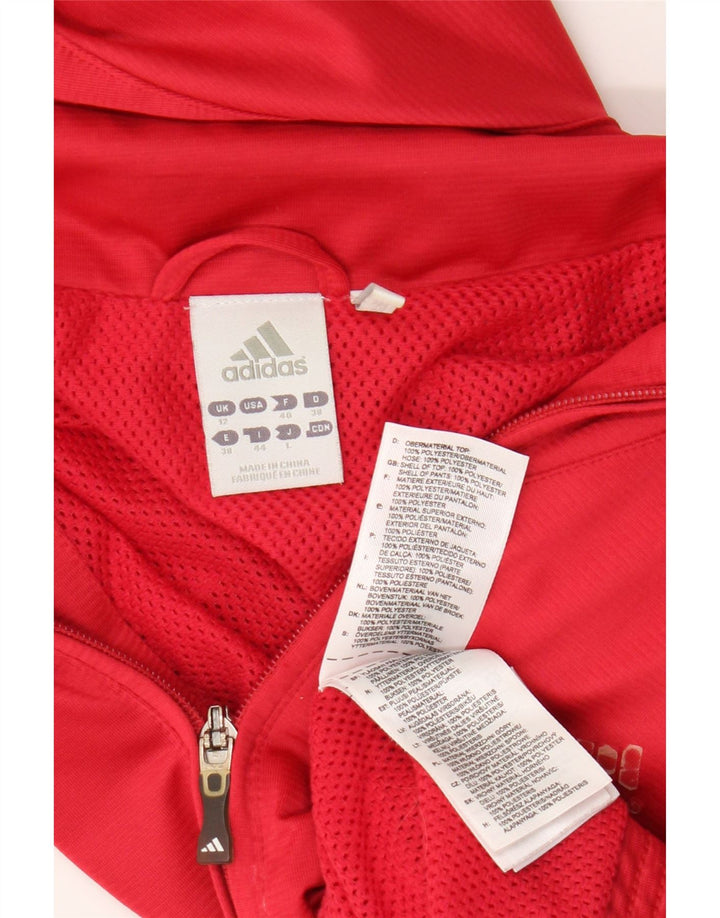 Adidas Womens Clima 365 Tracksuit Top Jacket UK 12 Medium  Red Polyester