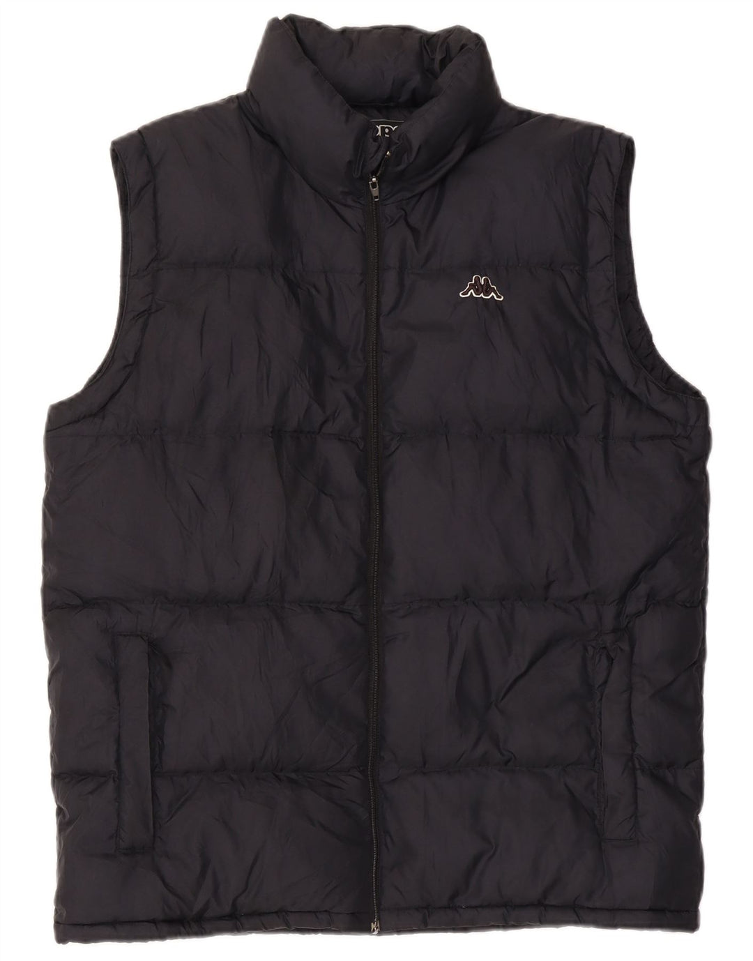KAPPA Mens Hooded Padded Gilet UK 38 Medium Black Nylon