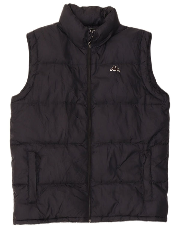 KAPPA Mens Hooded Padded Gilet UK 38 Medium Black Nylon