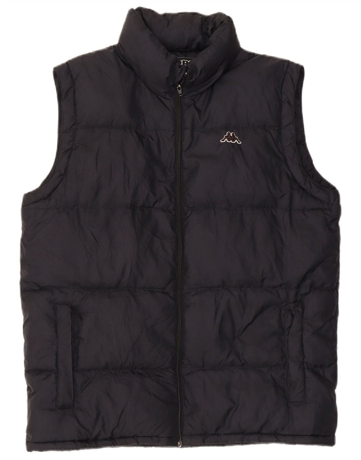 KAPPA Mens Hooded Padded Gilet UK 38 Medium Black Nylon