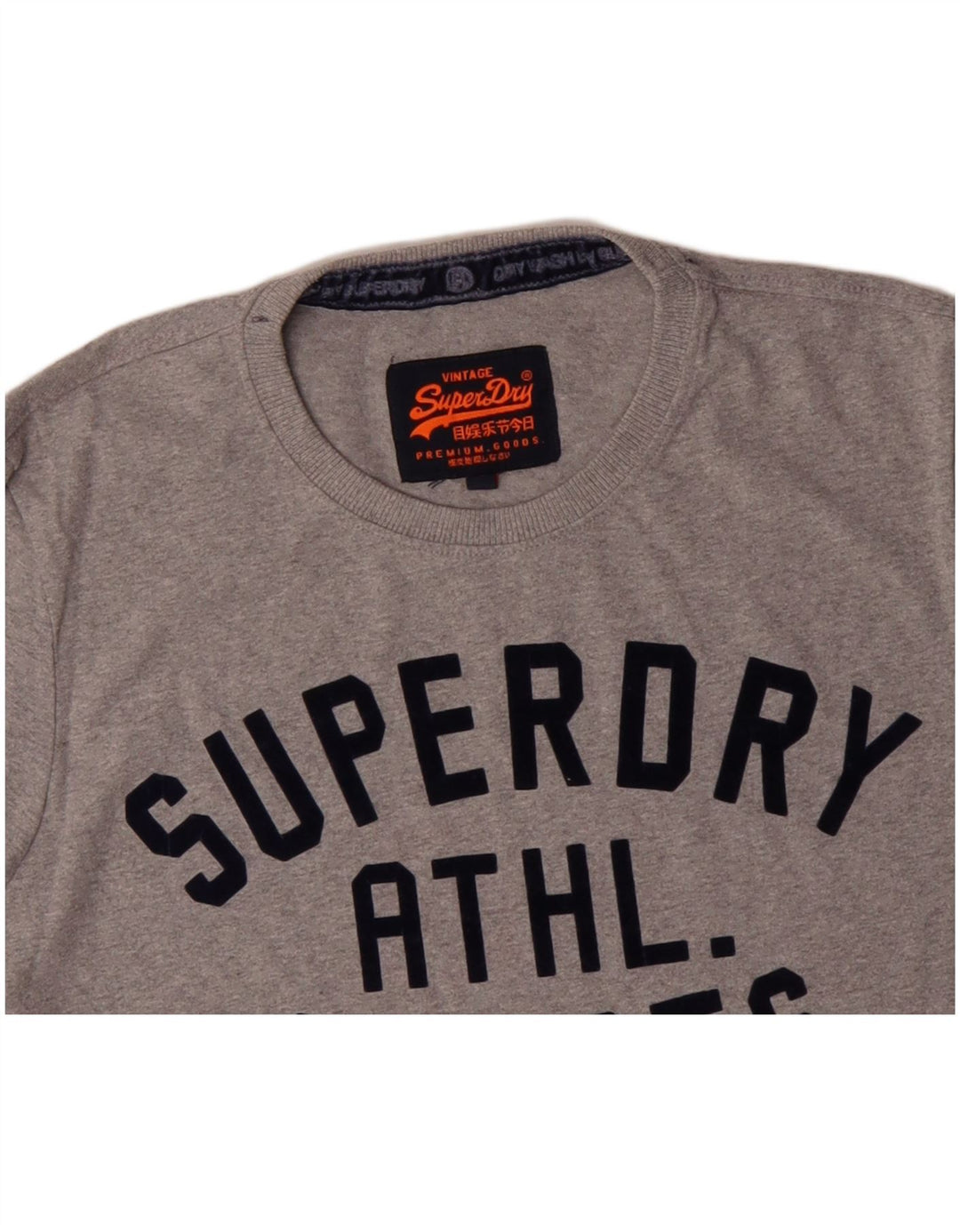 SUPERDRY Mens Graphic T-Shirt Top Large Grey Cotton