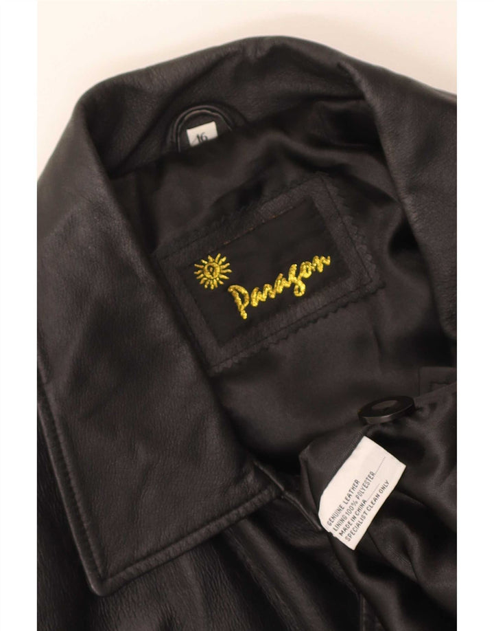 Paragon Mens Leather Jacket UK 16 Large Black
