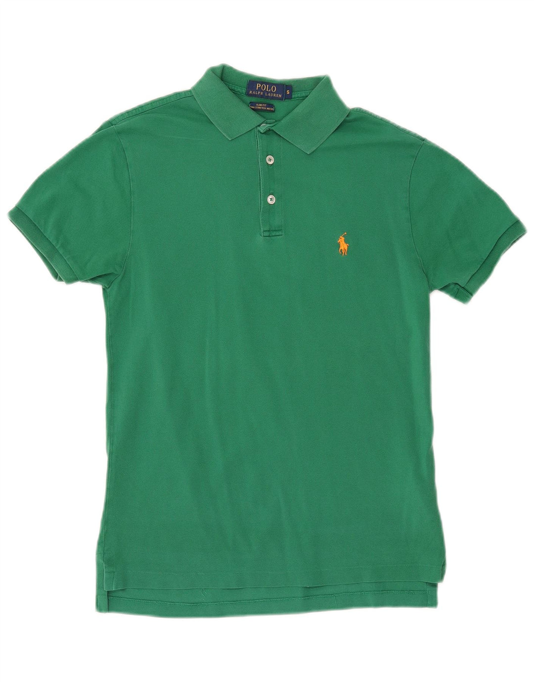 POLO RALPH LAUREN Mens Slim Fit Polo Shirt Small Green Cotton