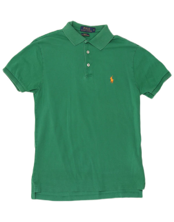 POLO RALPH LAUREN Mens Slim Fit Polo Shirt Small Green Cotton