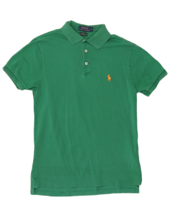 POLO RALPH LAUREN Mens Slim Fit Polo Shirt Small Green Cotton