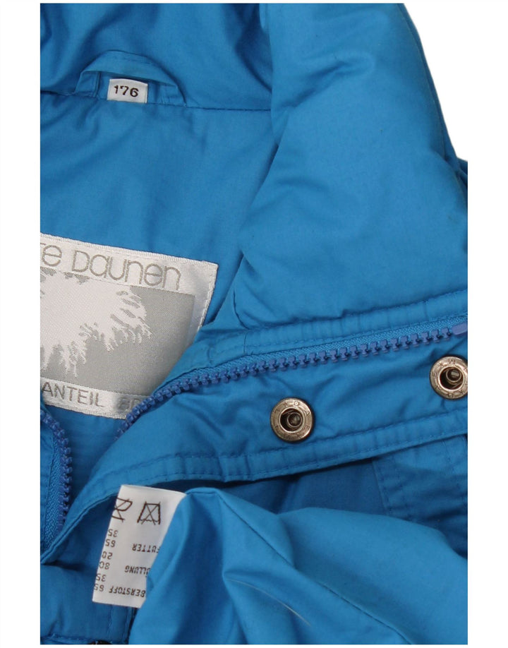 VINTAGE Boys Padded Jacket 15-16 Years Blue Polyester