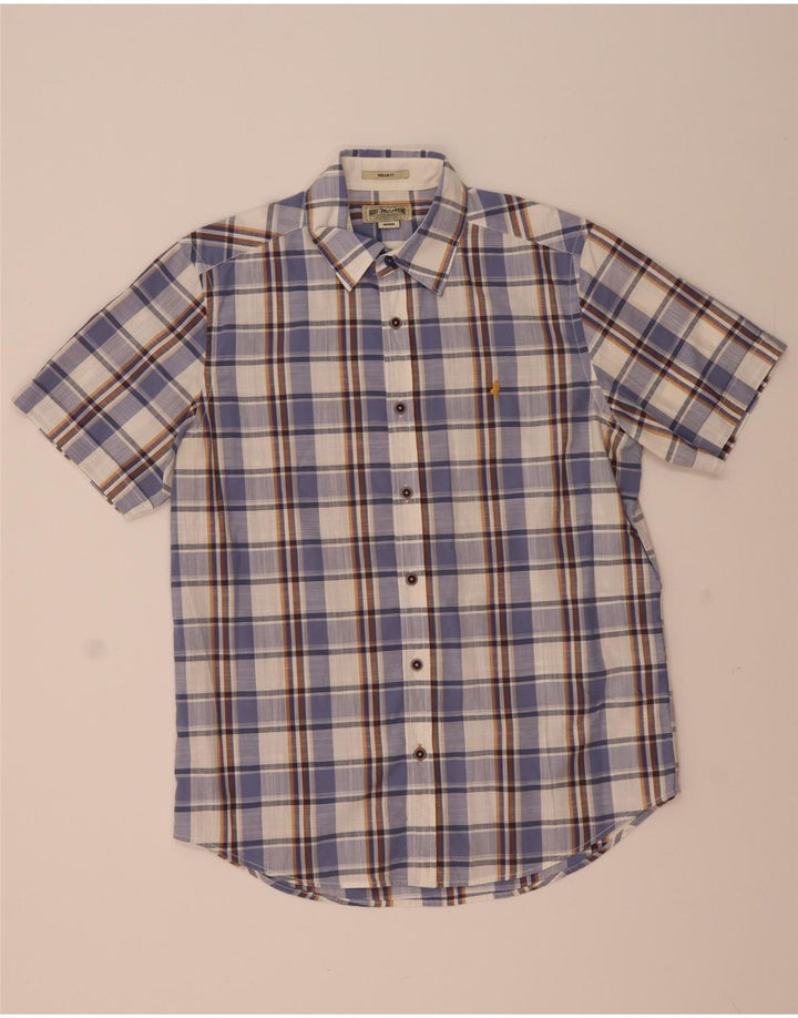 Marlboro Classics Mens Short Sleeve Regular Fit Shirt Medium Blue Check