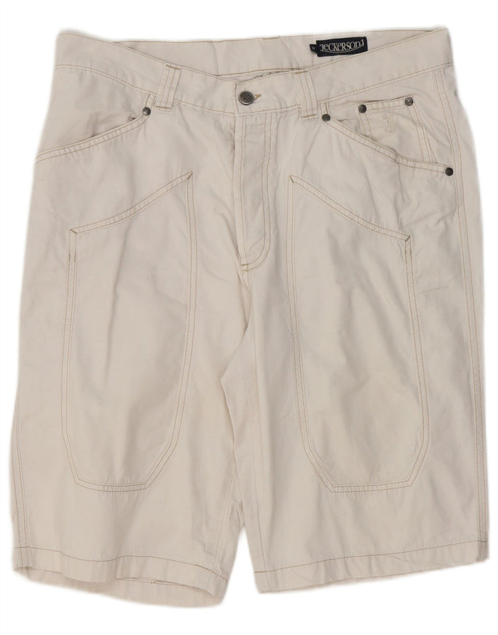 Jeckerson Mens Bermuda Shorts W36 Large White