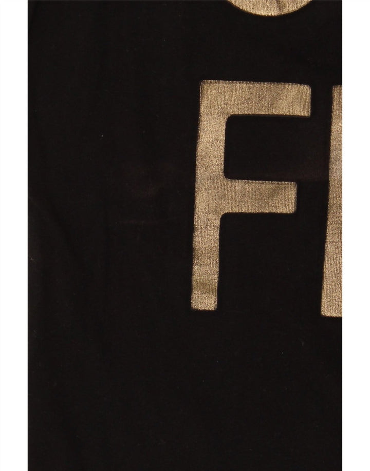 Trussardi Jeans Womens Graphic T-Shirt Top UK 14 Medium Black