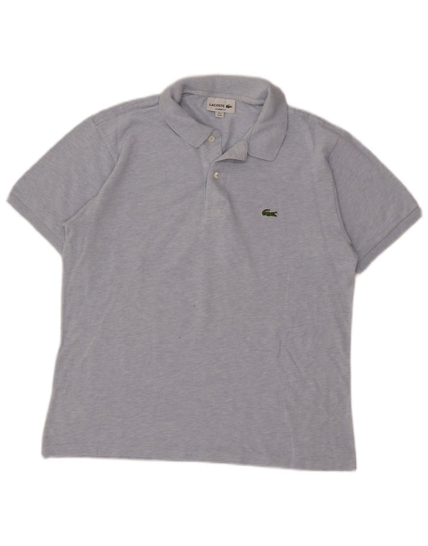 Lacoste Mens Classic Fit Polo Shirt Size 4 Medium Blue Flecked Cotton