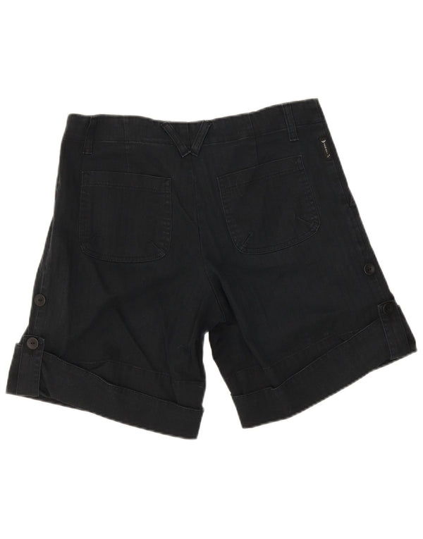 Armani Womens Chino Shorts EU 40 Medium W27 Black Pinstripe Cotton