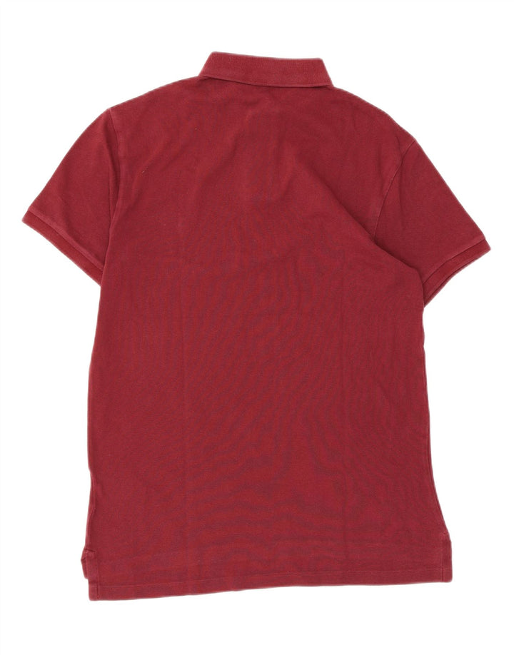 POLO RALPH LAUREN Mens Slim Fit Polo Shirt Medium Maroon Cotton